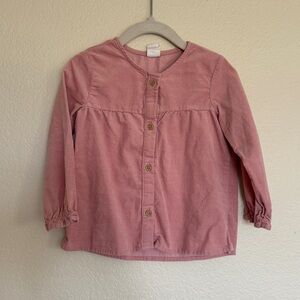 H&M pink corduroy blouse 12-18m